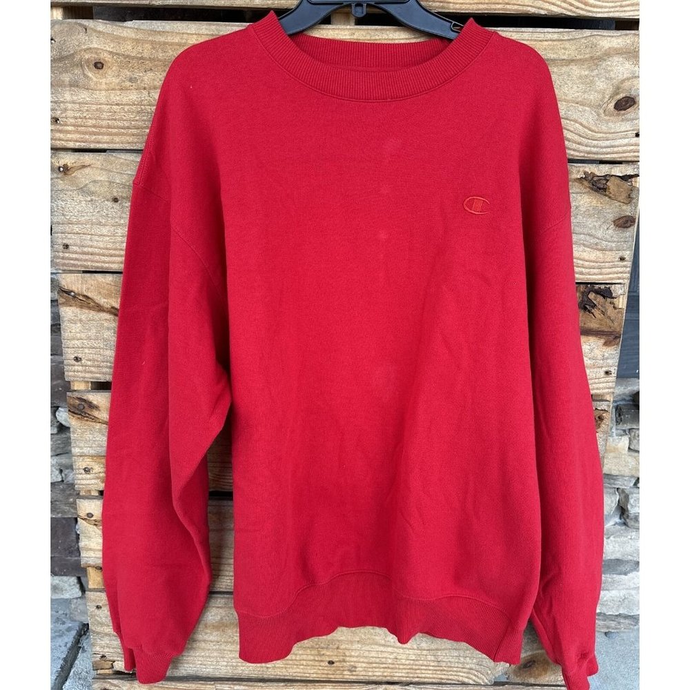 Champion Eco Crew Neck Top 80/20 Sweatshirt XL Red
